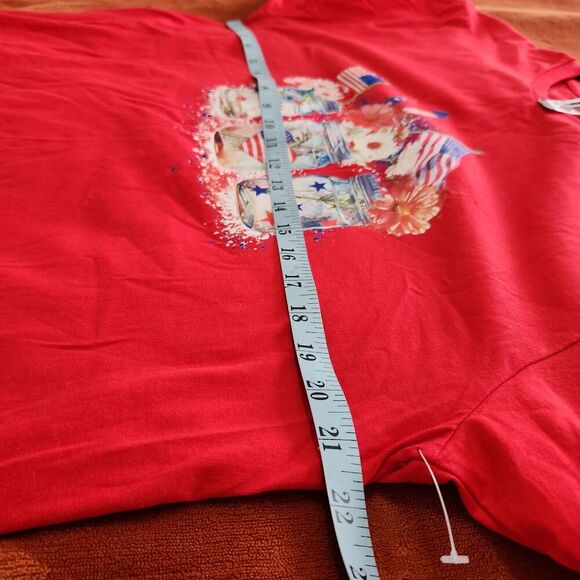 A Summer Tee Independence Day Tshirt Size Large Red Color July 4th.  New - Picture 5 of 10